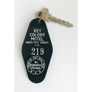 Vintage Key Colony Motel Marathon Shores FL Room 219 USA Original Black Fob
